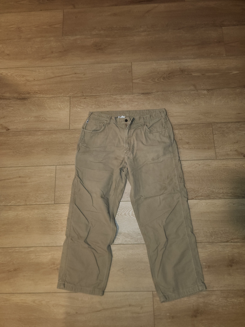 Vintage Y2K Carhartt Flame Resistant Tan Khaki Canvas Pants 38x34 Tool Pockets